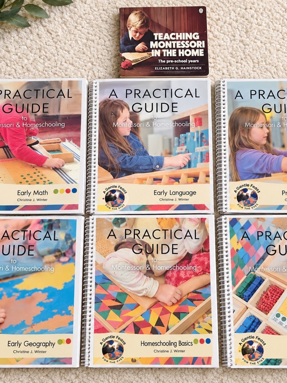 Montessori Homeschooling Practical Guide Bundle 6 Spiral Books + FREE Bonus Book